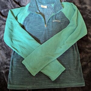 Columbia Teal and Aqua Half-Zip Fleece Pullover